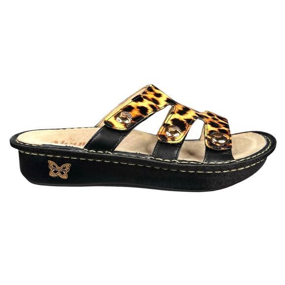 Alegria Women’s Venice Wildness Brown Leopard 3 Strap Sandal Size 40 US 9.5 - Picture 1 of 12